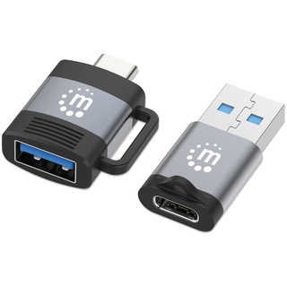 Manhattan 2-teiliges Set: USB-C auf USB-A-Adapter - USB-A auf USB-C-Adapter