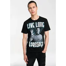 LOGOSHIRT T-Shirt LOGOSHIRT "Spock – Star Trek – Live Long & Prosper", Jungen, Gr. XS, schwarz, 100% Baumwolle, bedruckt, normal, Rundhals, Shirts T-Shirt, mit coolem Frontprint