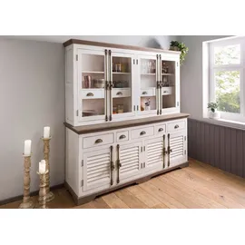 MASSIVMOEBEL24.DE Buffet Mango 204 x 50 x 210 cm Weiß