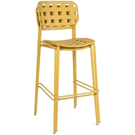 BIZZOTTO Gartenbarhocker Clover 4er-Set aus Metall, modern und stapelbar, ocker, pflegeleicht