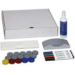MAUL Zubehör-Set Karton fb.sort. 4Marker 1Wischer 15Magnete Reiniger