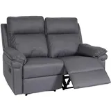 Mendler 2er Kinosessel HWC-L94, Relaxsessel Fernsehsessel Sofa, Armlehne Liegefunktion Nosagfederung Stoff/Textil ~ dunkelgrau