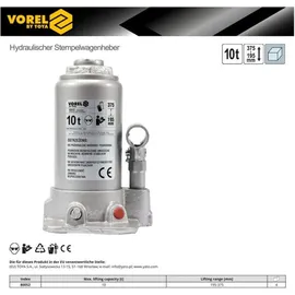 VOREL Wagenheber Stahl 195-375 mm grau