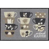 Salonloewe Fußmatte 050x075 cm Erstmal Kaffee Fußabtreter, innen, außen, Schmutzfangmatte, Sauberlauf-Teppich