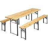 Oviala Business Satz Brauerei Tisch und Bänke aus Holz zusammenklappbar 218 cm