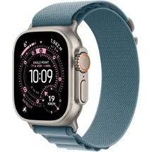 Apple Watch Ultra 3 GPS + Cellular 49 mm Titangehäuse Natur Alpine Loop Hellblau M
