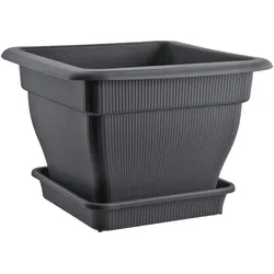 Pflanzkübel Blumentopf 38x38cm Wasserspeicher Pflanztopf Blumenkübel 18 Liter 18 Anthrazit