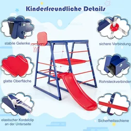 Costway Klettergerüst Spielturm 150 x 142 x 146 cm Blau
