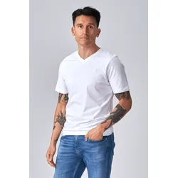 Basic Vneck T -Shirt - Weiß - Mann - TeeShoppen