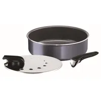 Tefal L2319102 Ingenio Elegance Schmorpfanne, 26 cm + 1 Griff + 1 Deckel, 26 cm, Glitzer, für alle Herde außer Induktion, Aluminium, Grau, 11 x 35,5 x 29,5 cm