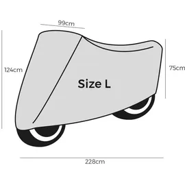 Dunlop Motorradabdeckung Größe L 228x99x124/75 cm Grau