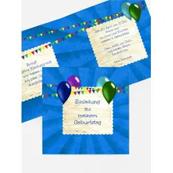 Einladungskarten Kindergeburtstag selbst gestalten mit Spruch und Fotos im Onlinedesigner bei Meine-Kartenmanufaktur.de
