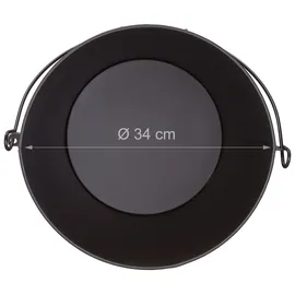 Relaxdays Ascheeimer 24,0 l schwarz inkl. Deckel 10022305