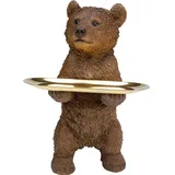 Kare Design Figur Butler Standing Bear, Braun, Bär, Ablage, Deko, Geschenkartikel, Tierfigur, Dekoration, 35x15x16 cm (H/B/T)