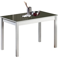 ASTIMESA Fester Tisch Küchentisch, Metall Glas Holz, Graphitgrau, 110x70cm