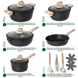 just perfecto household appliances JUST PERFECTO Topf-Set 14-tlg. Induktions Töpfe & Pfannen