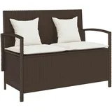 Gartenbank Mit Stauraum Und Kissen Braun Poly Rattan