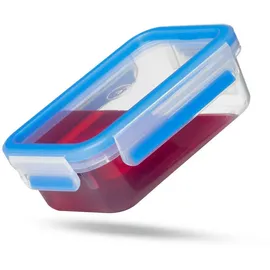 Emsa Frischhaltedose rechteckig transparent/blau 7,7 cm hoch 2 x 0,6 l 2-teilig