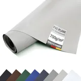 ANKO Planen LKW PVC Plane 700 g/m2 Meterware Premium Abdeckplane Bache matt (Lichtgrau, 2,5m x 10m) - Hellgrau