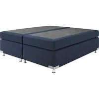Westfalia Schlafkomfort Boxspringbett "Holland", blau (navy), B:162cm L:201cm, Microvelours