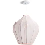 LEDKIA Pendelleuchte Aus Metall Und Stoff Ø400 mm Yara Pastellrosa
