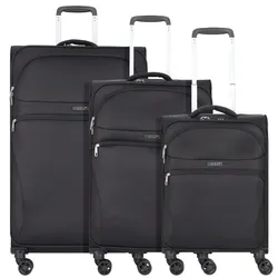 d&n Travel Line 9104 4 Rollen Kofferset 3-teilig schwarz