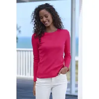VIVANCE Langarmshirt Damen pink, navy Gr.32/34