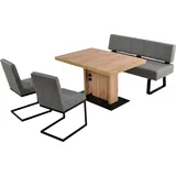 K+W Komfort & Wohnen Polsterbank K+W KOMFORT & WOHNEN "Spider II", grau (grau 82, schwarz), B:160cm H:88cm T:67cm, Sitzbänke, Polsterbank, Sitzsteppung, bequem durch Sandwichbauweise, Metallkufe in schwarz