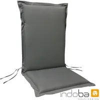 Indoba 4 x Sitzauflage Hochlehner Premium, extra dick - Grau