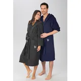 Bruno Banani Unisex-Bademantel BRUNO BANANI "Robby, ideal für Sauna & Spa, Standardlänge & Überlänge" Gr. M, grau (anthrazit), L:120cm, Walkfrottee, Hausmäntel, Damen & Herren Bademäntel, Baumwolle, mit Taschen, Sauna, XS-3XL, Topseller