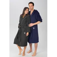 Bruno Banani Unisex-Bademantel BRUNO BANANI "Robby, ideal für Sauna & Spa, Standardlänge & Überlänge" Gr. M, grau (anthrazit), L:120cm, Walkfrottee, Hausmäntel, Damen & Herren Bademäntel, Baumwolle, mit Taschen, Sauna, XS-3XL, Topseller
