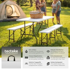 Tectake Campingtischgarnitur Panja Weiß