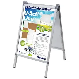 Franken Kundenstopper Outdoor PRO silber DIN A1 2 Fächer