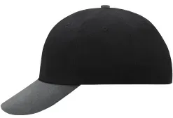 myrtle® beach 6 Panel Raver Cap MB6111, schwarz/kohle 1 Stück, Farbe: schwarz/kohle