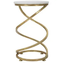 Natur24 Mauro Ferretti Beistelltisch Spirale Marmor Ø 27,5x47,5 cm gold
