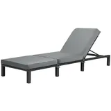 Svita PEACH Sonnenliege 196 x 66 x 22 cm Schwarz