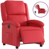 vidaXL Relaxsessel Elektrisch Kunstleder 144,5 x 82 x 0 cm Rot mit Liegefunktion