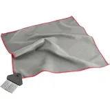 Walser CarComfort Cockpit Reinigungstuch, Mikrofasertuch mit Bürste fürs Auto, Oberflächen-Reinigungstuch, Mikrofasertuch 40x40 cm Rot
