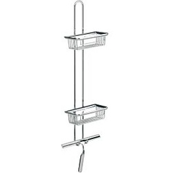 Emco Wandetagere System 2 356600108 chrom, 2 tiefe Körbe, Duschwischer
