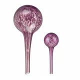 Relaxdays Bewässerungskugel 2er Set Ø 6 cm Glas lila