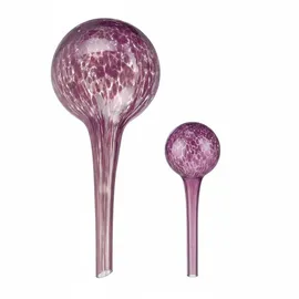 Relaxdays Bewässerungskugel 2er Set Ø 6 cm Glas lila