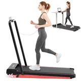 CITYSPORTS Laufband mit Neigung, 2 in 1 Faltbares Fitness Laufband für Home Office unter dem Schreibtisch, Walking Machine Pad Faltbar mit Fernbedienung, LED Display (Schwarz)