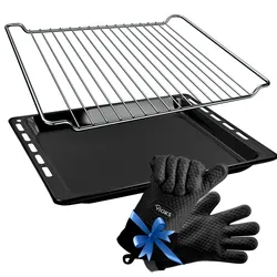 Backblech Grillrost SET Bauknecht 481010539879 2x Ofenhandschuhe für Ofen