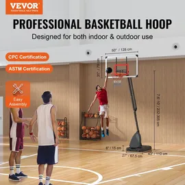 Vevor Basketballkorb Schwarz 232–305 cm
