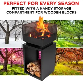 BBQ Collection Feuertonne Ø 85 cm Schwarz