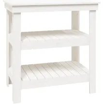 vidaXL Werkbank Weiß 78,5x50x80 cm Massivholz Kiefer