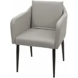 Küchenstuhl HWC-H93, Esszimmerstuhl Lehnstuhl Stuhl, Kunstleder taupe-grau