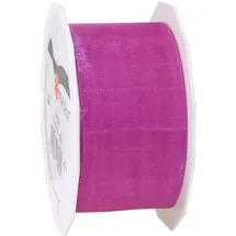 Präsent C.E. Pattberg Sheer Organzaband Purpur, 25 m Geschenkband zum Einpacken von Geschenken, 40 mm Breite, Zubehör zum Dekorieren & Basteln, Dekoband