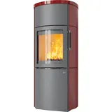 Kaminofen HARK 44-5.5 GT ECOplus 8 kW - Ofenkacheln: Bordeaux-Rot - Korpus: titan