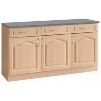 WIHO KÜCHEN Unterschrank Linz 150 x 50 x 85 cm Braun